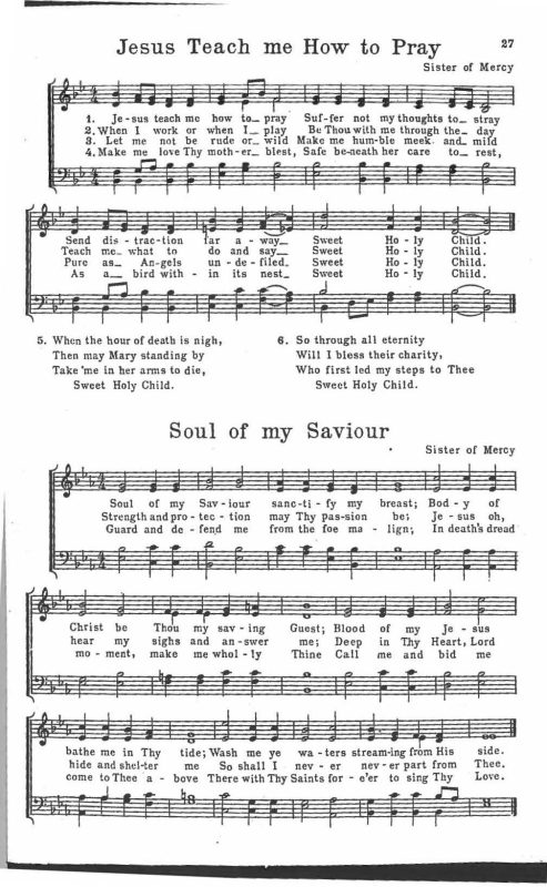 Our Lady of Mercy Hymnal Volume II, 1927  (top score)